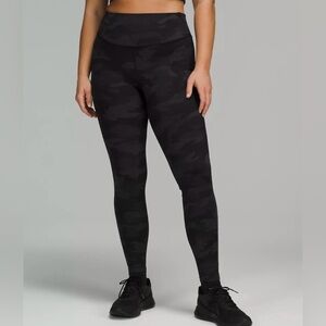 EUC LIKE NEW lululemon Base Pace High-Rise Tight Size 14 28” Inseam Black Camo